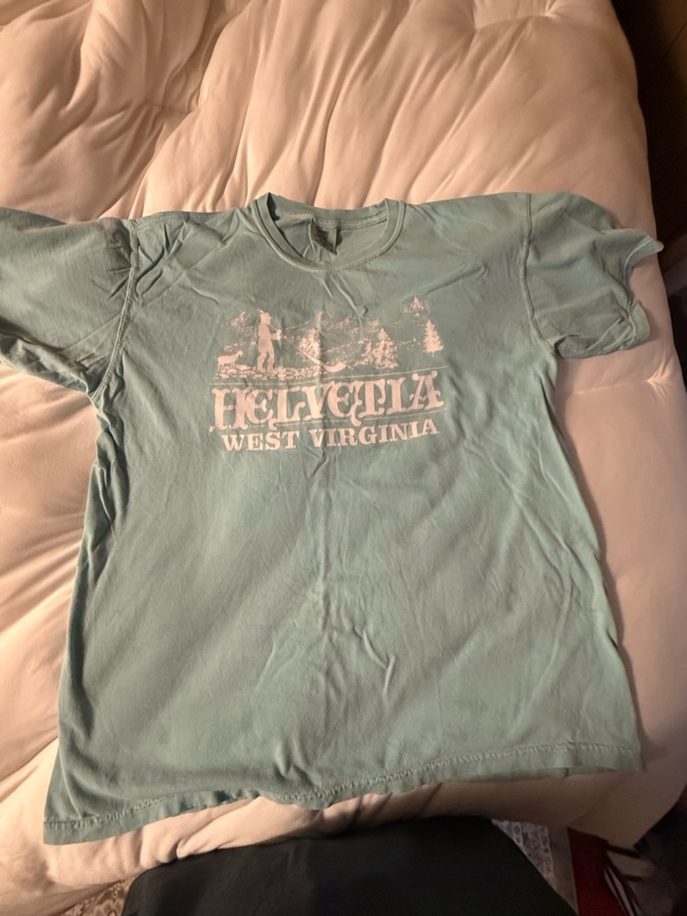 Helvetia WV Comfort Colors Seafoam Green Graphic Tee